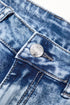 Mineral Wash Distressed Bottom Cuff Wide Leg Jeans