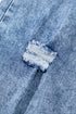 Mineral Wash Distressed Bottom Cuff Wide Leg Jeans