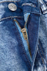 Mineral Wash Distressed Bottom Cuff Wide Leg Jeans