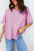 Mineral Wash Drop Shoulder Raw Edge Loose Cotton Tee