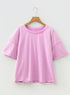 Mineral Wash Drop Shoulder Raw Edge Loose Cotton Tee
