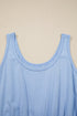 Mineral Wash Elastic Waist Pocket Tank Mini Dress