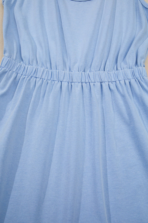 Mineral Wash Elastic Waist Pocket Tank Mini Dress