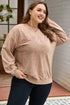 Mineral Wash Embroidered Letter Graphic Western Plus Size Sweatshirt