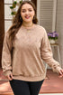 Mineral Wash Embroidered Letter Graphic Western Plus Size Sweatshirt