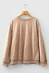 Mineral Wash Embroidered Letter Graphic Western Plus Size Sweatshirt