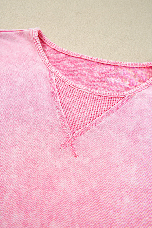 Mineral Wash Exposed Seam Drop Shoulder Oversized Tee