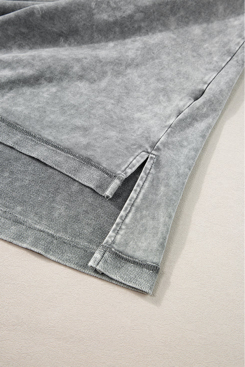 Mineral Wash Exposed Seam Drop Shoulder Oversized Tee