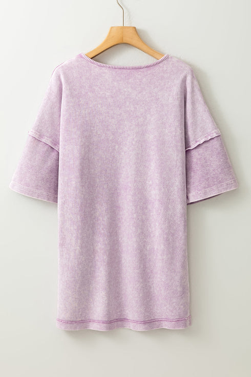 Mineral Wash Exposed Seam Drop Shoulder Oversized Tee