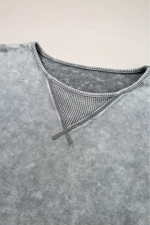 Mineral Wash Exposed Seam Drop Shoulder Oversized Tee