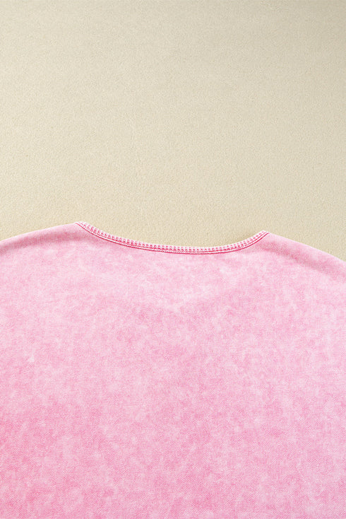 Mineral Wash Exposed Seam Drop Shoulder Oversized Tee