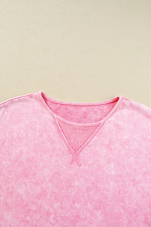 Mineral Wash Exposed Seam Drop Shoulder Oversized Tee