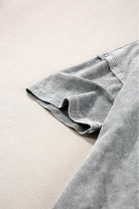 Mineral Wash Exposed Seam Drop Shoulder Oversized Tee