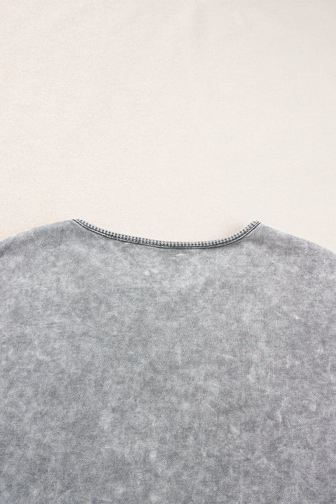 Mineral Wash Exposed Seam Drop Shoulder Oversized Tee