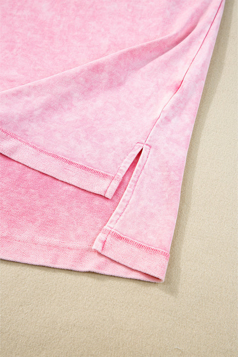 Mineral Wash Exposed Seam Drop Shoulder Oversized Tee