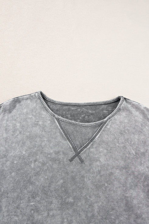 Mineral Wash Exposed Seam Drop Shoulder Oversized Tee