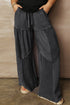 Mineral Wash Exposed Seam Patchwork Drawstring Wide Leg Pants