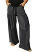 Mineral Wash Exposed Seam Patchwork Drawstring Wide Leg Pants