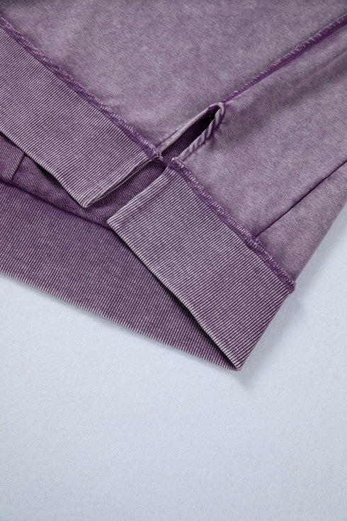 Mineral Wash Exposed Seam Split Hem Sweatshirt