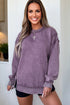 Mineral Wash Exposed Seam Split Hem Sweatshirt