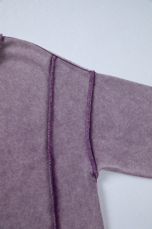 Mineral Wash Exposed Seam Split Hem Sweatshirt
