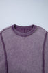 Mineral Wash Exposed Seam Split Hem Sweatshirt