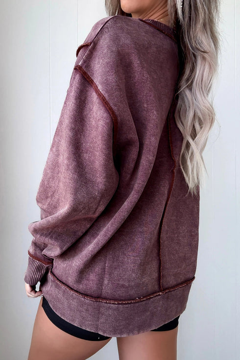 Mineral Wash Exposed Seam Split Hem Sweatshirt