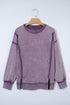 Mineral Wash Exposed Seam Split Hem Sweatshirt