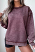 Mineral Wash Exposed Seam Split Hem Sweatshirt