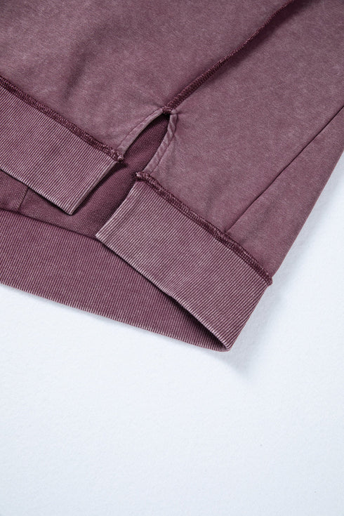 Mineral Wash Exposed Seam Split Hem Sweatshirt