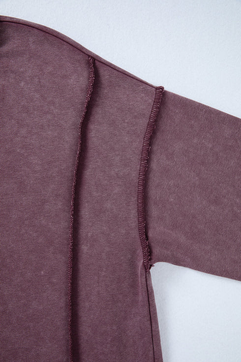 Mineral Wash Exposed Seam Split Hem Sweatshirt