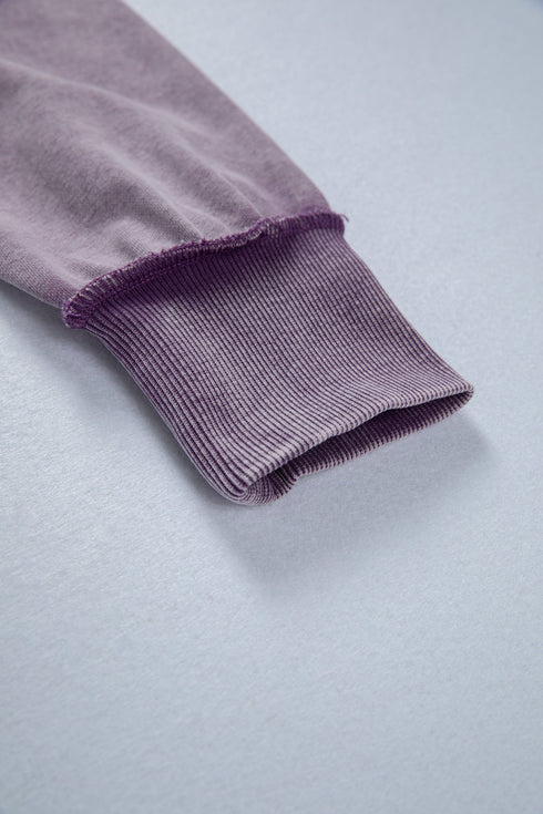 Mineral Wash Exposed Seam Split Hem Sweatshirt