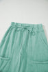 Mineral Wash Exposed Seam Wide Leg Cargo Pants
