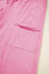 Mineral Wash Exposed Seam Wide Leg Cargo Pants