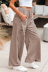 Mineral Wash Exposed Seam Wide Leg Cargo Pants