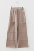 Mineral Wash Exposed Seam Wide Leg Cargo Pants