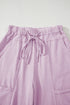 Mineral Wash Exposed Seam Wide Leg Cargo Pants