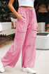 Mineral Wash Exposed Seam Wide Leg Cargo Pants