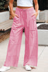 Mineral Wash Exposed Seam Wide Leg Cargo Pants