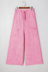 Mineral Wash Exposed Seam Wide Leg Cargo Pants