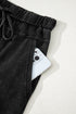 Mineral Wash Exposed Seam Wide Leg Cargo Pants