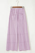 Mineral Wash Exposed Seam Wide Leg Cargo Pants
