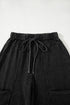 Mineral Wash Exposed Seam Wide Leg Cargo Pants