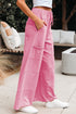 Mineral Wash Exposed Seam Wide Leg Cargo Pants