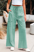 Mineral Wash Exposed Seam Wide Leg Cargo Pants