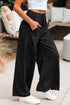Mineral Wash Exposed Seam Wide Leg Cargo Pants