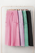 Mineral Wash Exposed Seam Wide Leg Cargo Pants