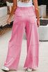 Mineral Wash Exposed Seam Wide Leg Cargo Pants