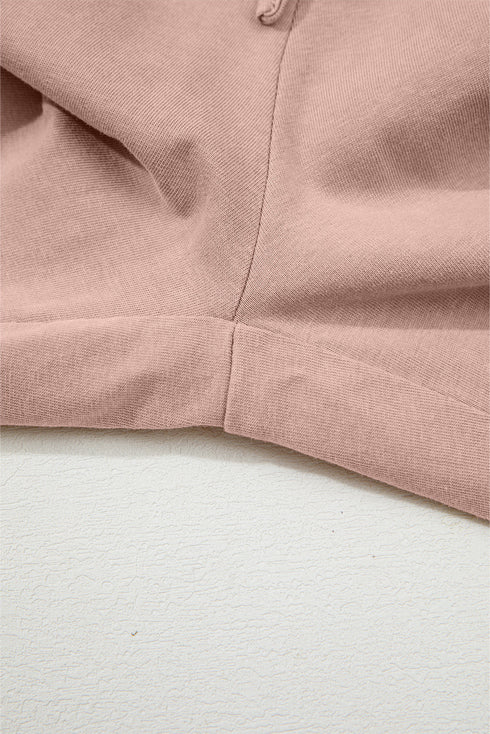 Mineral Wash Flower Applique Drawstring Cropped Wide Leg Pants