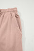 Mineral Wash Flower Applique Drawstring Cropped Wide Leg Pants